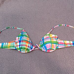 Wild Fable Multicolor Plaid Underwire Bikini Top